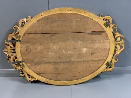 LARGE FRENCH OVAL GILT MIRROR WITH ORIGINAL GLASS 139CM - ADDITIONAL PHOTO 10