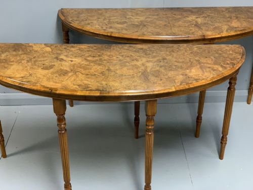 PAIR OF C19TH BURR WALNUT CONSOLE TABLES - ADDITIONAL PHOTO 5