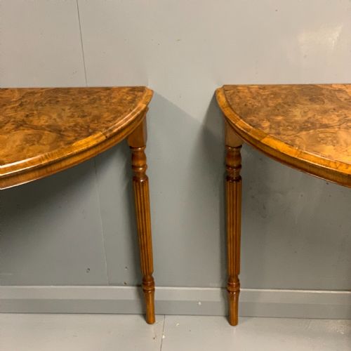 PAIR OF C19TH BURR WALNUT CONSOLE TABLES - ADDITIONAL PHOTO 7