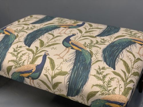 REGENCY CENTRE FOOTSTOOL NEWLY UPHOLSTERED - ADDITIONAL PHOTO 1