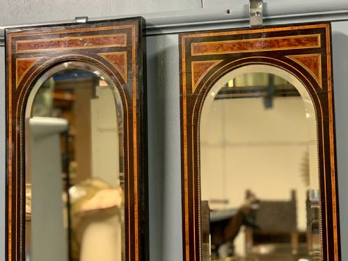 PAIR OF C19TH AMBOYNA AND EBONISED PIER MIRRORS - ADDITIONAL PHOTO 4