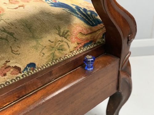 FRENCH C19TH ADJUSTABLE ARMCHAIR WITH TAPESTRY - ADDITIONAL PHOTO 8