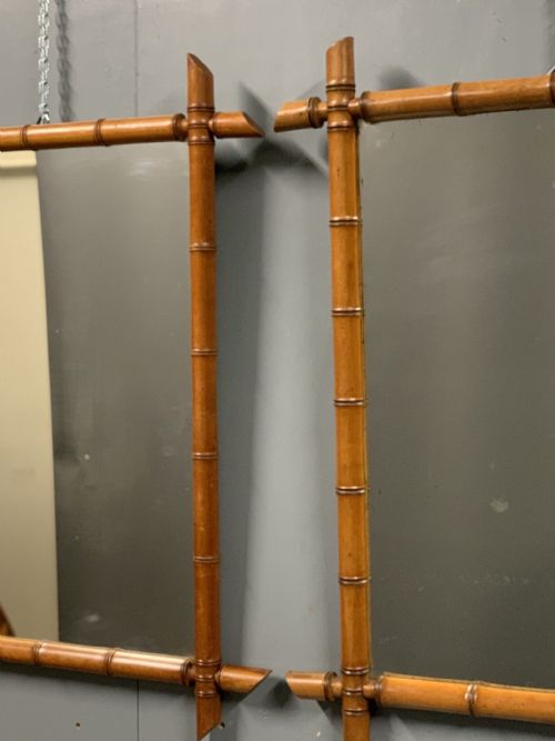 PAIR OF FRENCH FAUX BAMBOO MIRRORS - ADDITIONAL PHOTO 2