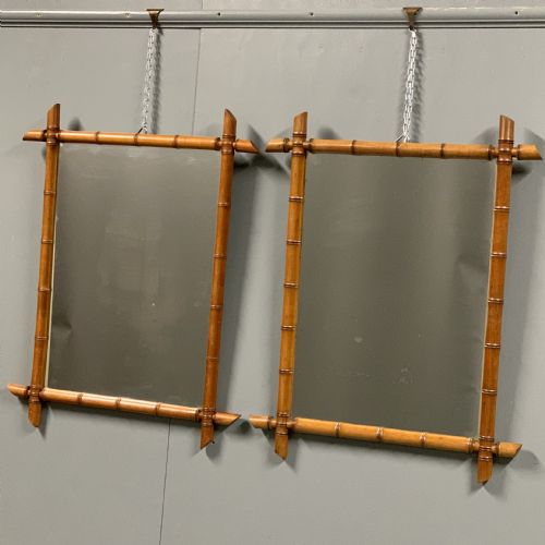 PAIR OF FRENCH FAUX BAMBOO MIRRORS - ADDITIONAL PHOTO 6