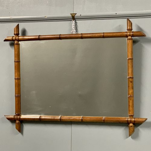 SINGLE LARGE FRENCH FAUX BAMBOO MIRROR - ADDITIONAL PHOTO 1