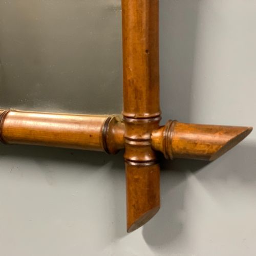 SINGLE LARGE FRENCH FAUX BAMBOO MIRROR - ADDITIONAL PHOTO 3