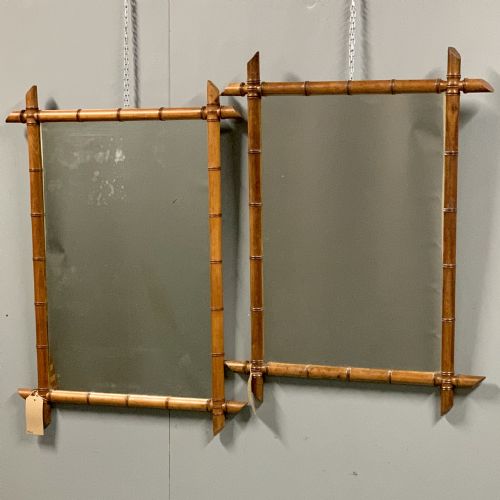 SINGLE LARGE FRENCH FAUX BAMBOO MIRROR - ADDITIONAL PHOTO 5