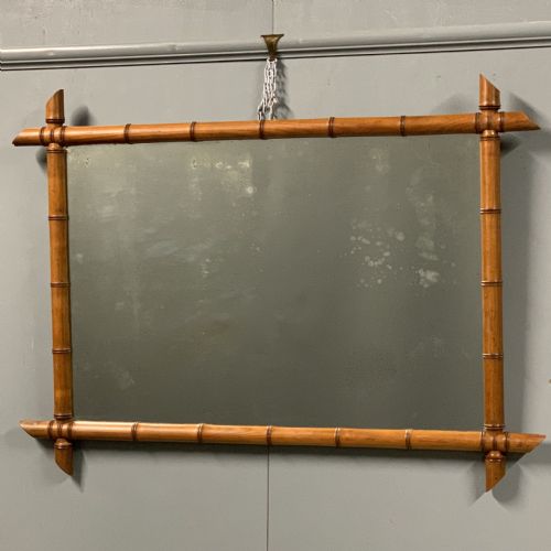 large french faux bamboo mirror with original glass - CATEGORY: ANTIQUE MIRRORS - DATED 1920