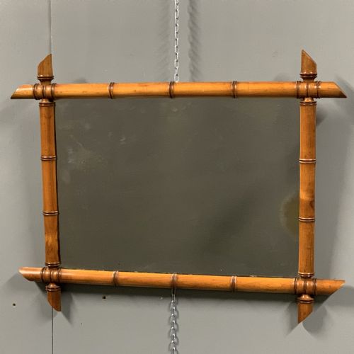 FRENCH FAUX BAMBOO MIRROR WITH FOXING PLATE - ADDITIONAL PHOTO 1