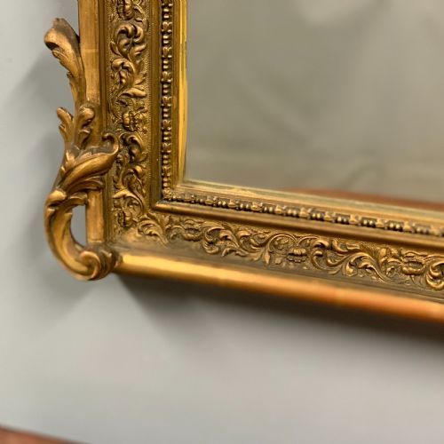 C19TH FRENCH PAINT AND GILT TRUMEAU MIRROR - ADDITIONAL PHOTO 7