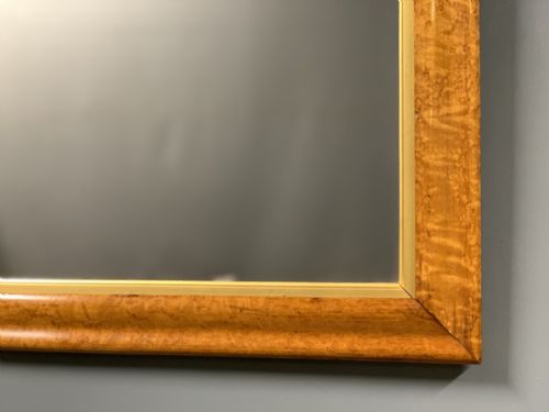C19TH BIRDS EYE MAPLE MIRROR WITH GILT SLIP - ADDITIONAL PHOTO 1