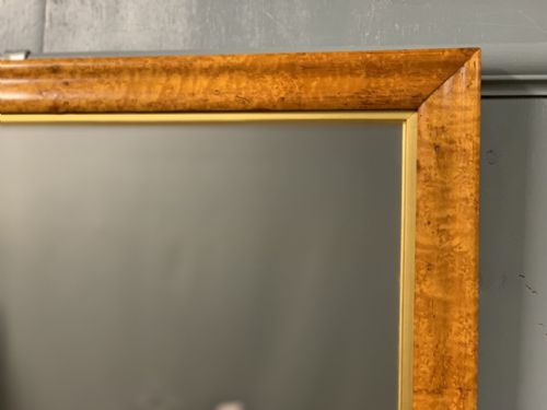 C19TH BIRDS EYE MAPLE MIRROR WITH GILT SLIP - ADDITIONAL PHOTO 3