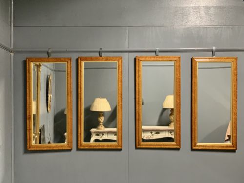 set of 4 c19th birds eye maple mirrors - CATEGORY: ANTIQUE MIRRORS - DATED 1860