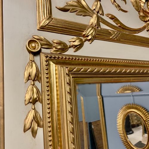 LARGE FRENCH C19TH TRUMEAU MIRROR - ADDITIONAL PHOTO 1