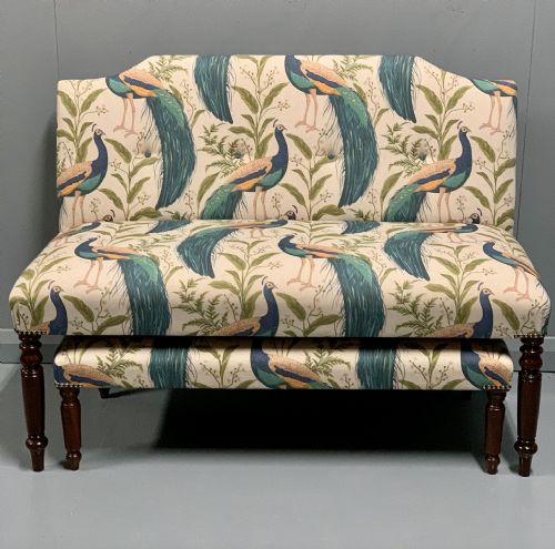 REGENCY WINDOW SEAT AND FOOTSTOOL IN PEACOCK FABRIC - ADDITIONAL PHOTO 2