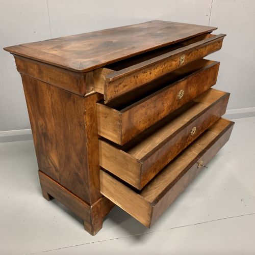 BURR WALNUT COMMODE CHEST OF DRAWERS - ADDITIONAL PHOTO 6