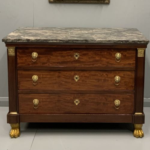 french empire period commode with lions paw feet - CATEGORY: ANTIQUE CHEST OF DRAWERS - DATED 1800