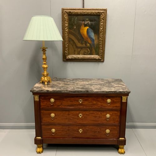 FRENCH EMPIRE PERIOD COMMODE WITH LIONS PAW FEET - ADDITIONAL PHOTO 1