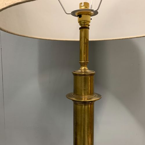 PAIR OF BULBOUS EBONISED AND BRASS LAMPS - ADDITIONAL PHOTO 6