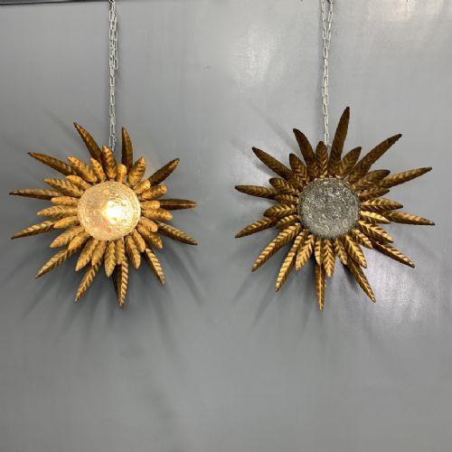 fig 1. Pair of Spanish palm sunburst wall lights 