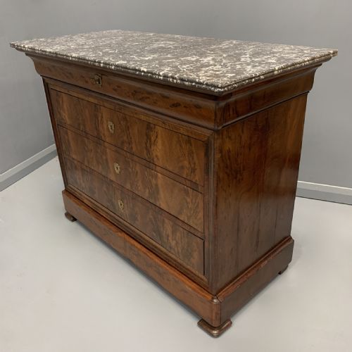 FRENCH MARBLE TOP LOUIS PHILIPPE COMMODE - ADDITIONAL PHOTO 3