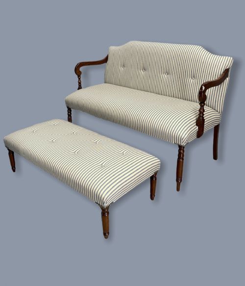 regency occasional sofa with stow under stool - CATEGORY: ANTIQUE SOFAS - DATED 19TH CENTURY