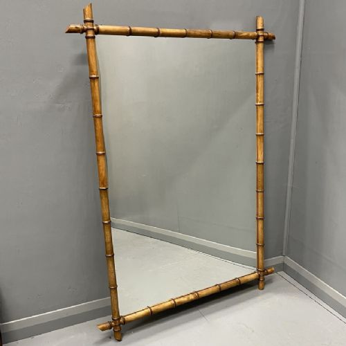 Very Large French Faux Bamboo Mirror