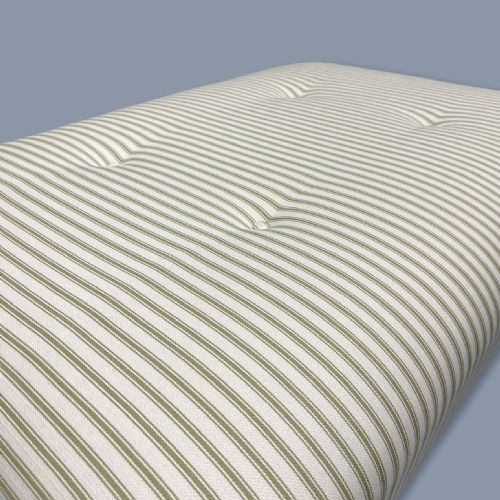 BUTTONED TOP CENTRE FOOTSTOOL IN TICKING - ADDITIONAL PHOTO 4