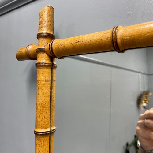 PAIR OF FRENCH FAUX BAMBOO MIRRORS - ADDITIONAL PHOTO 3