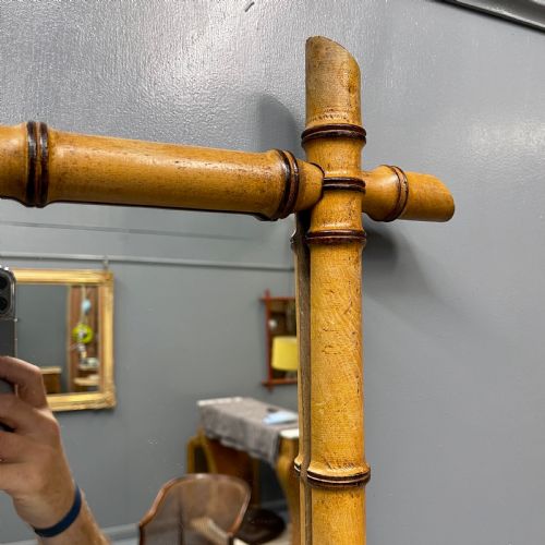 PAIR OF FRENCH FAUX BAMBOO MIRRORS - ADDITIONAL PHOTO 6