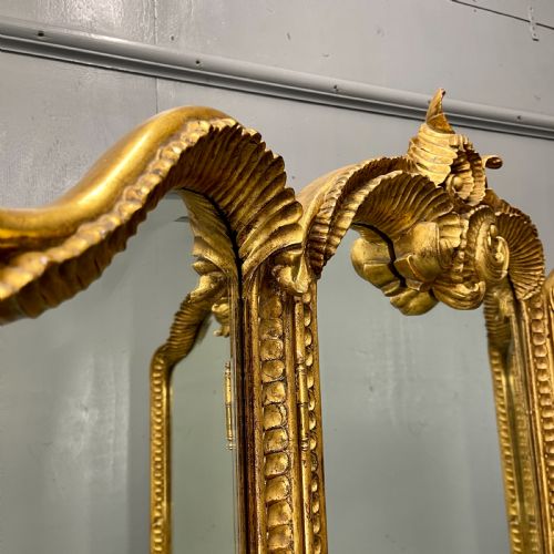 CARVED GILTWOOD THREE FOLDING DRESSING MIRROR - ADDITIONAL PHOTO 3
