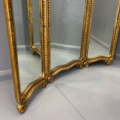 CARVED GILTWOOD THREE FOLDING DRESSING MIRROR - ADDITIONAL PHOTO 6