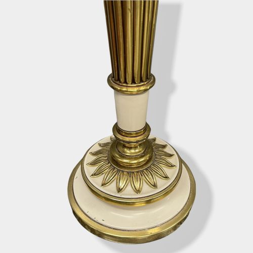 PAIR OF ENAMEL AND BRASS TABLE LAMPS REWIRED - ADDITIONAL PHOTO 4