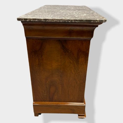 FIGURED WALNUT MARBLE TOP COMMODE - ADDITIONAL PHOTO 10