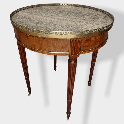 19th century brass inlaid bouillotte round table - CATEGORY: ANTIQUE TABLES - DATED 19TH CENTURY