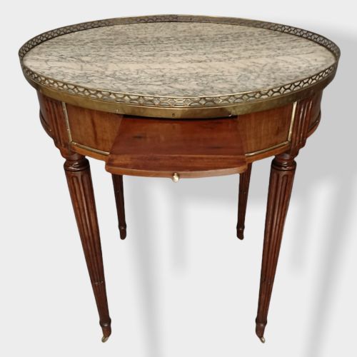 19TH CENTURY BRASS INLAID BOUILLOTTE ROUND TABLE - ADDITIONAL PHOTO 3