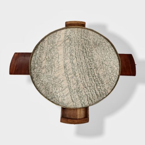 19TH CENTURY BRASS INLAID BOUILLOTTE ROUND TABLE - ADDITIONAL PHOTO 6