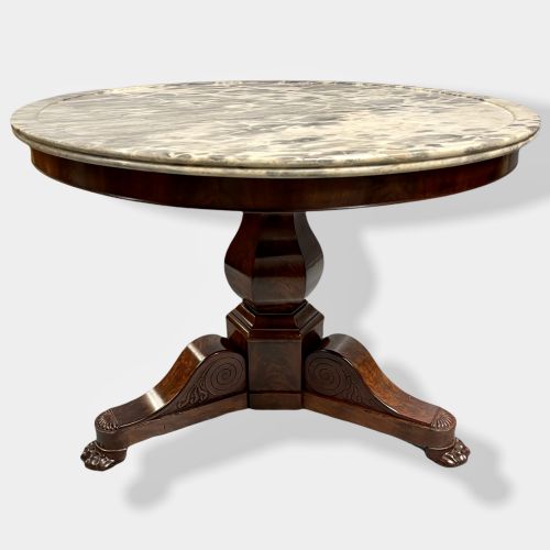FRENCH MARBLE TOP EMPIRE GUERIDON CENTRE TABLE - ADDITIONAL PHOTO 6