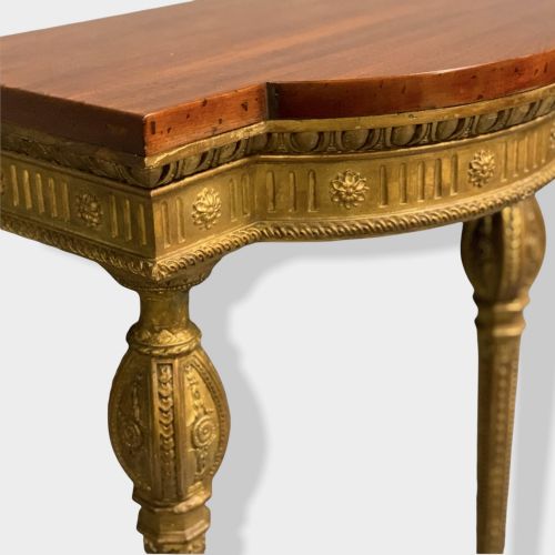 FRENCH WALL MOUNTED GILT CARVED WOOD CONSOLE TABLE - ADDITIONAL PHOTO 3