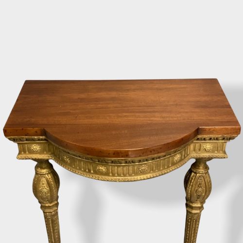 FRENCH WALL MOUNTED GILT CARVED WOOD CONSOLE TABLE - ADDITIONAL PHOTO 6