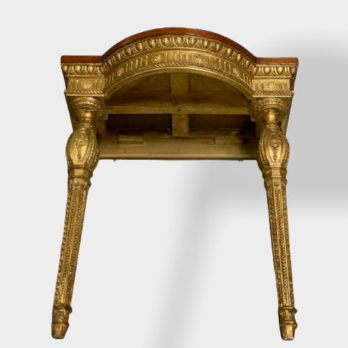 FRENCH WALL MOUNTED GILT CARVED WOOD CONSOLE TABLE - ADDITIONAL PHOTO 8