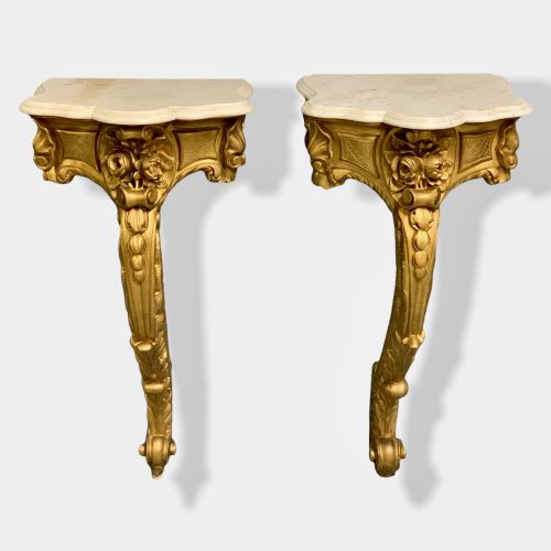 PAIR OF FRENCH GILT CONSOLE TABLES - ADDITIONAL PHOTO 2