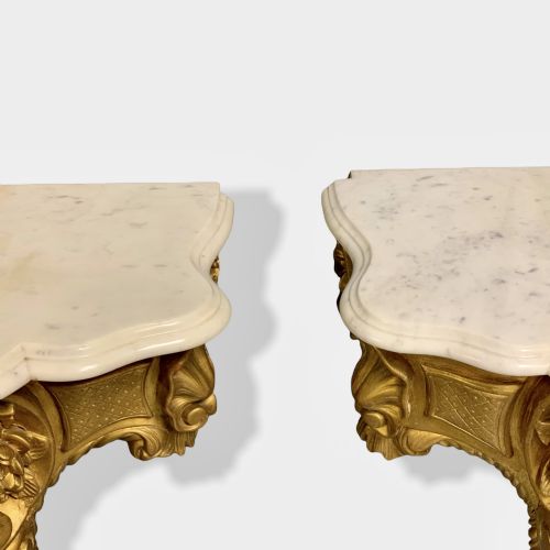 PAIR OF FRENCH GILT CONSOLE TABLES - ADDITIONAL PHOTO 4