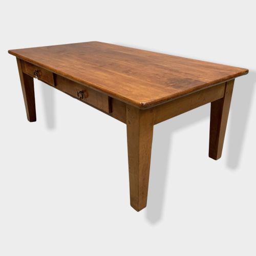 FRENCH CHERRYWOOD COFFEE TABLE WITH DRAWERS - ADDITIONAL PHOTO 2