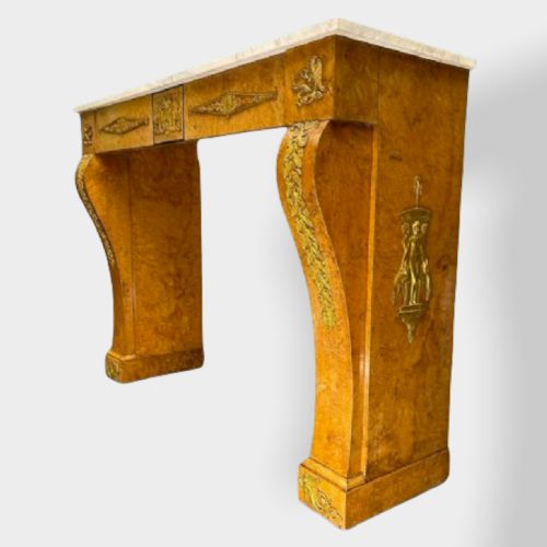19TH CENTURY BURR WALNUT AND MARBLE CONSOLE TABLE - ADDITIONAL PHOTO 1