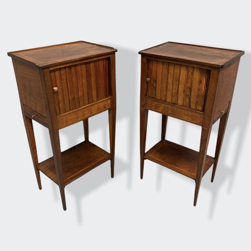 PAIR OF 19TH CENTURY FRENCH TAMBOUR SIDE CABINETS - ADDITIONAL PHOTO 1