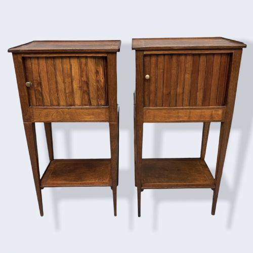PAIR OF 19TH CENTURY FRENCH TAMBOUR SIDE CABINETS - ADDITIONAL PHOTO 2