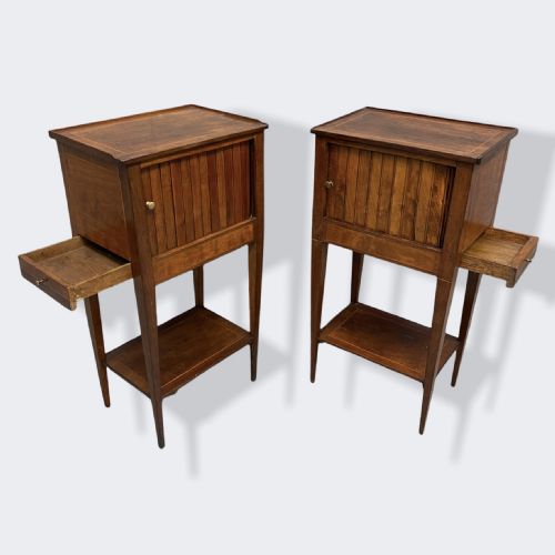 PAIR OF 19TH CENTURY FRENCH TAMBOUR SIDE CABINETS - ADDITIONAL PHOTO 3