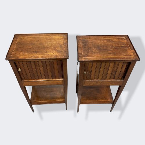 PAIR OF 19TH CENTURY FRENCH TAMBOUR SIDE CABINETS - ADDITIONAL PHOTO 4
