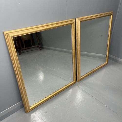 PAIR OF ALMOST SQUARE ENGLISH GILT MIRRORS - ADDITIONAL PHOTO 4